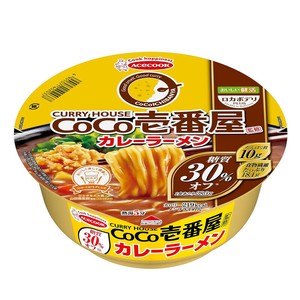 エースコック ロカボデリPLUS COCO壱番屋監修カレーラーメン 糖質オフ 72g ×12個