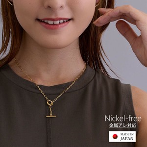 ネックレス ロング メタル ペンダント サークル フープ オープンムーン 日本製 ジュエリー レディース
