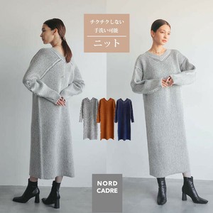 【オープン限定特別価格】フラッフィーロングワンピース 秋冬 手洗い可能 モヘア混