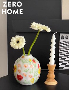 リビングの置物 玄関の置物 中国風 小口挿しの花瓶 エレガント 彩色の花瓶 花瓶