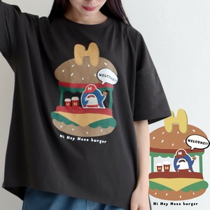 HiHeyHooo!!!バーガーへようこそ！サメの バーガーSHOP Tシャツ  サメ が店員⁉