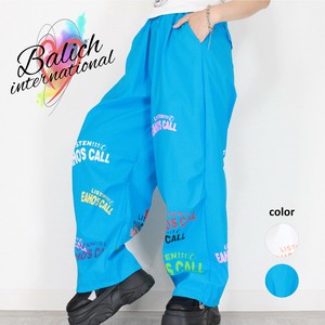【2025年  新作  パンツ】ドローストリンググラフィックプリント　ワイドパンツ