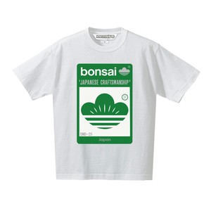 盆栽 和モダン ストリート ブランドロゴ デザイン classic Green×White スタンダードシルエットTシャツ WH