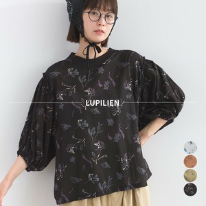 Button Shirt/Blouse Voluminous Sleeve Flower Print [S/S NEW]