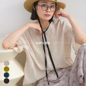 衬衫 新商品 2025年 绉纱 棉 衬衫 细褶 春夏