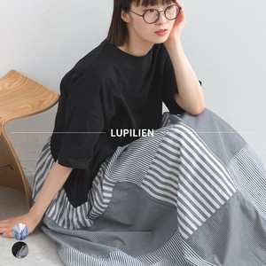 Casual Dress Patchwork Stripe Triangle Woven Fabric Cool Touch Cut-and-sew [S/S NEW]