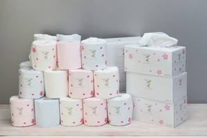 【日本製高級ティッシュペーパー　トイレットペーパー詰め合わせ】すかし模様入花ギフトセット