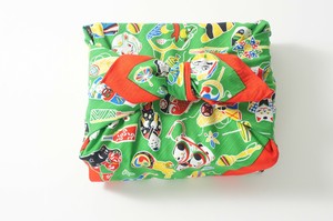 風呂敷｜京玩具尽くし　緑｜綿100％・70cm・日本製｜mashu KYOTO