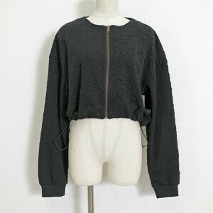 Cardigan Jacquard Cropped Collarless