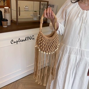 人気上昇 INSスタイル レース編み ビーチ トートバッグ 手提げ/ショルダー兼用