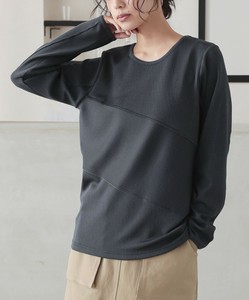 ストライプ切替プルオーバー レディース トップス 長袖 ロンT ストライプ柄 大きいサイズ SS AW