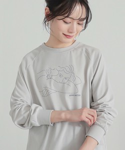 2025新作 絵画プリントラグランロンT  レディース トップス ロンT 長袖 アート 大きいサイズ SS AW