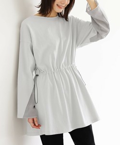 ウエストドロストデザインカットソー レディース トップス 長袖 ロンT チュニック 大きいサイズ SS AW