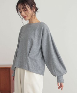 カフススリット微起毛カットソー レディース トップス 長袖 タック パフ袖 大きいサイズ SS AW