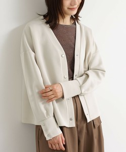 Vネックダンボールカーディガン レディース トップス 長袖 Vネック カットソー 大きいサイズ SS AW