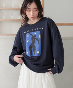 絵画プリントスウェット  レディース トップス スウェット 長袖 絵画 アート 大きいサイズ SS AW