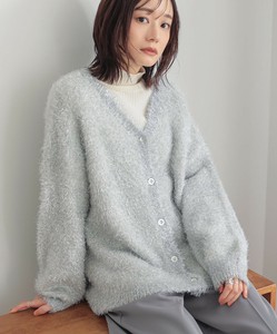 ラメシャギーニットカーディガン レディース トップス ニット 長袖 Vネック 大きいサイズ 秋冬 AW