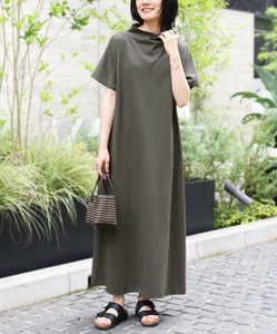 冷感カットソーワンピース レディース 半袖 ロング マキシ 接触冷感 大きいサイズ SS