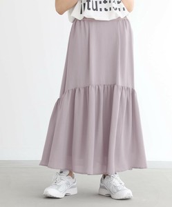 ゆるひら涼スラブマーメイドティアードスカート レディース ロング マキシ ウエストゴム 大きいサイズ SS