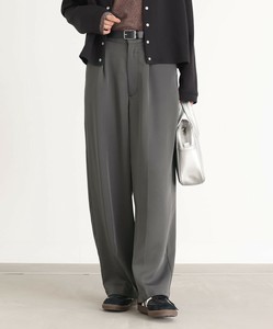 センタープレスストレートスラックス レディース ロングパンツ 通勤 オフィス 大きいサイズ AW