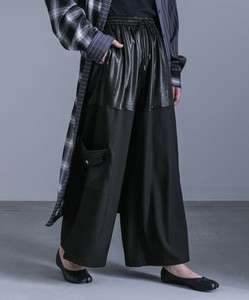长裤 Design 女士 不同材质 腰部 秋冬 宽版裤