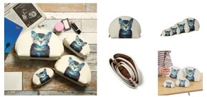 4PIECE　POUCH　ポーチ　4Pセット　猫柄　全14色アソート　14個入り V52・72・K1〜83・M62〜64