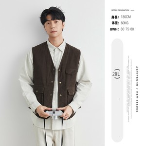 P22560 2025春秋季新作 ベスト ノースリーブ メンズ  カジュアル 日系  トップス  レトロ コート