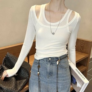 u28640トップス レディース ベスト セット カジュアル Tシャツ 長袖 無地 2025夏秋新作