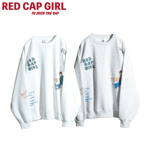 【SPECIAL PRICE】RED CAP GIRL 裏起毛 総柄プリント＆刺繍 クルーネック