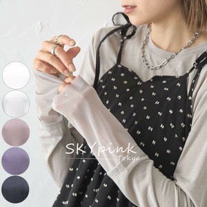 【2025SS新作入荷】裾、袖チュールドッキングデザインカットソー　インナー　SKYpink東京