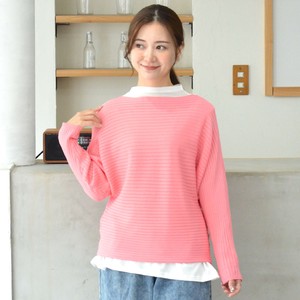 Sweater/Knitwear Dolman Sleeve Ribbed Knit
