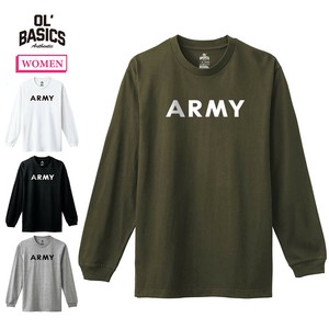 Pre-order T-shirt army Ladies fashion Long T-shirt Printed Cut-and-sew