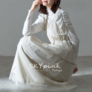 【WEB限定特別価格】タフタ×チュールドッキングペプラムワンピ　 skypink東京