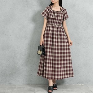 Casual Dress Check Pattern Polka Dot