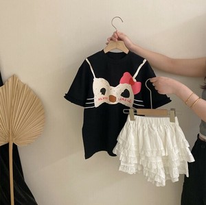 Tシャツ スカート 半袖 花柄 夏 快適 ファッション 子供用   MBQ2421
