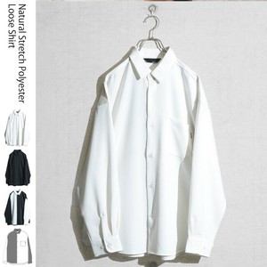 【予約販売 2025AW】ナチュラルストレッチポリエステル ルーズサイズ 長袖シャツ