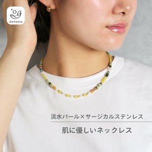 天然珍珠/月光石项链 不锈钢 项链 天然石 休闲 40cm