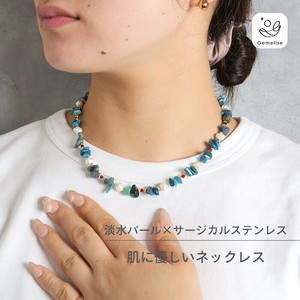 天然珍珠/月光石项链 不锈钢 项链 天然石 休闲 40cm