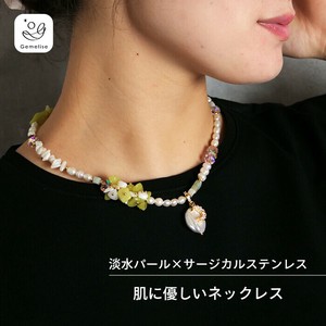天然珍珠/月光石项链 不锈钢 项链 天然石 休闲 40cm
