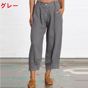 カジュアルパンツ  綿麻 九分丈 無地 快適 レディース ファッション   MBQ2435