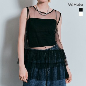 トップス《ソフトチュールティアードトップス 全2色》