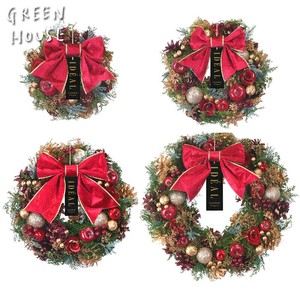 ■2025X'mas　先行予約■　ナチュラルリース　フォレストレッドリボン