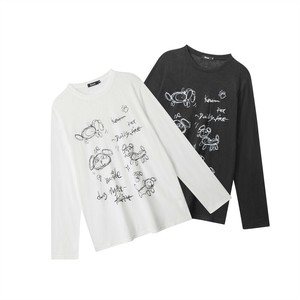 u28653トップス レディース Tシャツ シャツ プリント 長袖 2色 2025秋新作