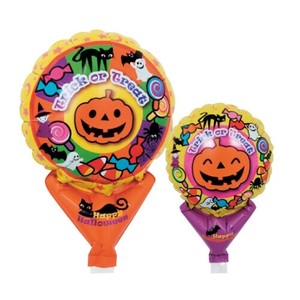 ハロウィン手持ちバルーン1本（トリックオアトリートパンプキン）