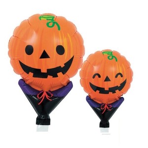 ハロウィン手持ちバルーン1本（スマイリーパンプキン）