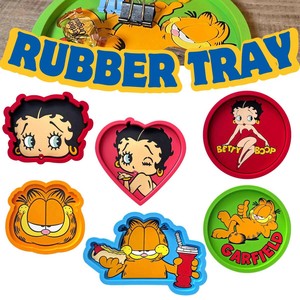 【新柄登場☆】【カワ！映え！！】RUBBER TRAY 小物入れ BETTYBOOP & GARFIELD◾️ラバートレイ