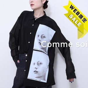 【SALE】■comme soi（コムソワ）■人物プリントシアーブラウス 2025新作