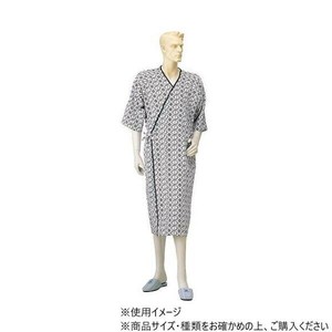 神戸生絲　紳士ガーゼ合わせ(ラグラン袖・湯上り)L  NO31  コン  幾何柄