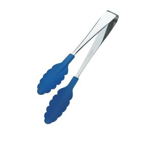 田辺金具 抗菌耐熱カラートング(中) ブルー 250mm