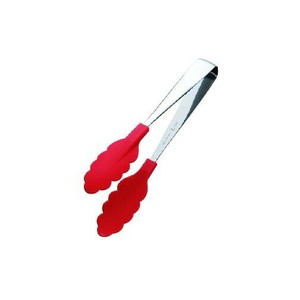 田辺金具 抗菌耐熱カラートング(小) レッド  200mm